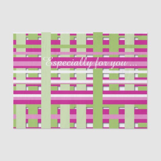 Helder roze en groen leuk tissue papier (Voorkant)