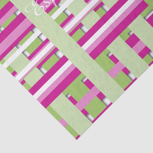 Helder roze en groen leuk tissue papier (Detail)