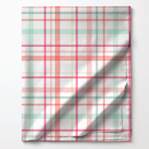 Helder roze en groen ruitpatroon in pasteltinten stof