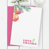 Helder Roze en Groene Kerstmis Dank u Kaart