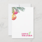 Helder Roze en Groene Kerstmis Dank u Kaart (Voorkant)