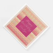 Helder roze en koraal servet (Hoek)