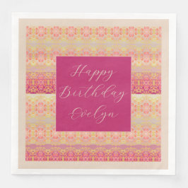 Helder roze en koraal servet