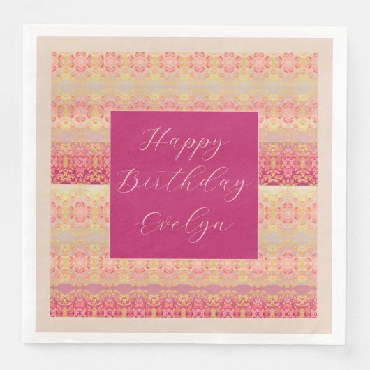 Helder roze en koraal servet (Voorkant)