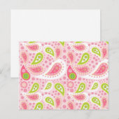  helder roze en limoengroen paisleypatroon briefkaart (Voorkant / Achterkant)