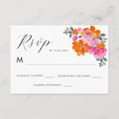 Helder roze en oranje levendig bloemkaart voor RSV Informatiekaartje (Achterkant)