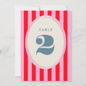 Helder Roze en Rode Streep Vetgedrukte Tafelnummer (Voorkant)