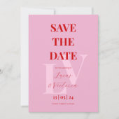 Helder roze en rood, initiaal kaart (Voorkant)