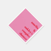 Helder Roze en Rood Modern Custom Couples Douche Servet (Hoek)