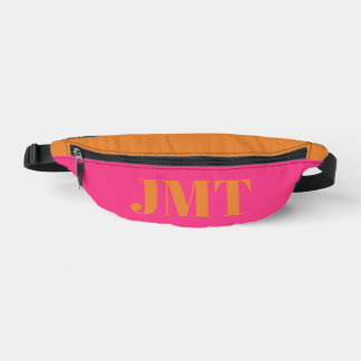 Helder roze en Sinaasappel met Monogram Heuptasje