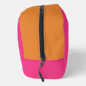 Helder roze en Sinaasappel met naam Toilettasje (Rechts)