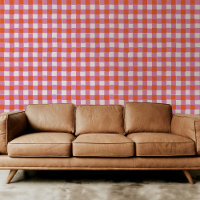 Helder Roze en Sinaasappel Rood Geruite Plaid
