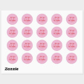 Helder roze en vet rood bruiloft ronde sticker (Vel)