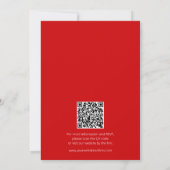 Helder Roze en Vetgedrukte Rode QR Code Wedding Kaart (Achterkant)