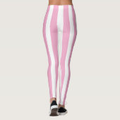 Helder roze en wit gestreepte stijlvolle leggings (Achterkant)