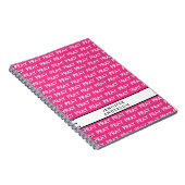 Helder roze en wit minimalistisch gebed notitieboe notitieboek (Rechterzijde)