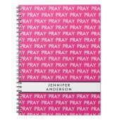 Helder roze en wit minimalistisch gebed notitieboe notitieboek (Voorkant)