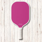 Helder Roze en Wit Modern Monogram Pickleball Paddle