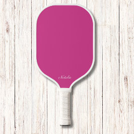 Helder Roze en Wit Modern Monogram Pickleball Paddle