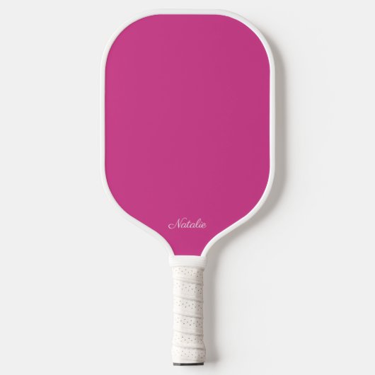 Helder Roze en Wit Modern Monogram Pickleball Paddle (Voorkant)