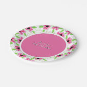 Helder roze en wit papieren bordje (Gekanteld)