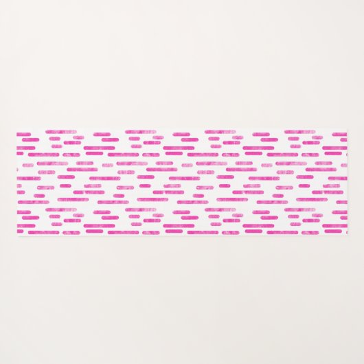 Helder Roze en Witte Inky Roundlines Patroon Yogamat (Achterkant (horizontaal))