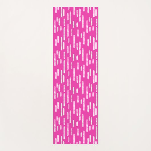 Helder Roze en Witte Inky Roundlines Patroon Yogamat (Voorkant)