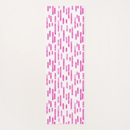 Helder Roze en Witte Inky Roundlines Patroon Yogamat (Achterkant)