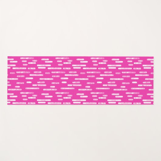 Helder Roze en Witte Inky Roundlines Patroon Yogamat (Voorkant (horizontaal))