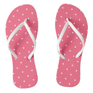 Helder roze en witte stippen teenslippers
