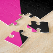 Helder roze en zwart legpuzzel (Zijkant)