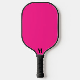 Helder Roze en Zwart Modern Monogram Pickleball Paddle