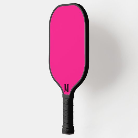 Helder Roze en Zwart Modern Monogram Pickleball Paddle (Links)