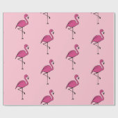 Helder Roze Flamingo Gift Wrapping Paper Cadeaupapier (Vlak)
