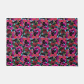 Helder roze floraal deurmat (Voorkant)