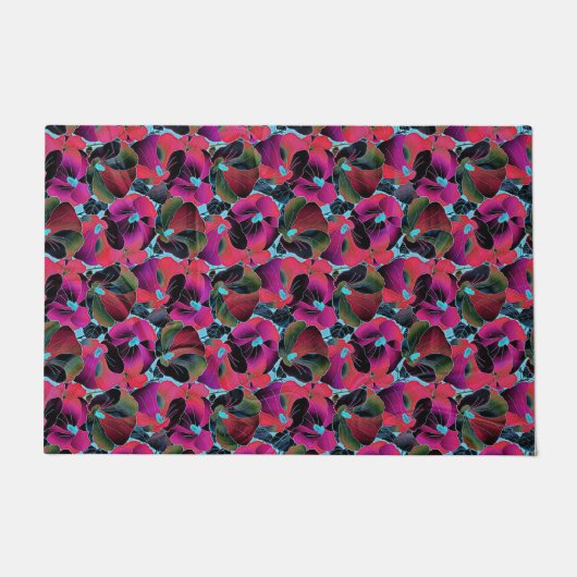 Helder roze floraal deurmat (Voorkant)