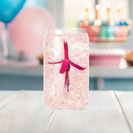 Helder Roze Fuchsia Bloem Bloemstuk Blikvorm Glas
