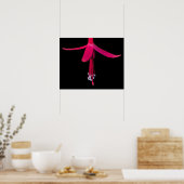 Helder Roze Fuchsia Bloem op Zwart Poster (Keuken)
