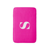 Helder Roze Fuchsia Gepersonaliseerde Monogram Bad Badmat (Voorkant Verticaal)