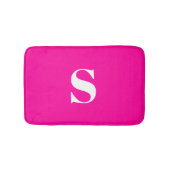 Helder Roze Fuchsia Gepersonaliseerde Monogram Bad Badmat (Voorkant)