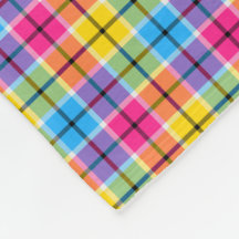 Helder roze, geel en blauw geplakt