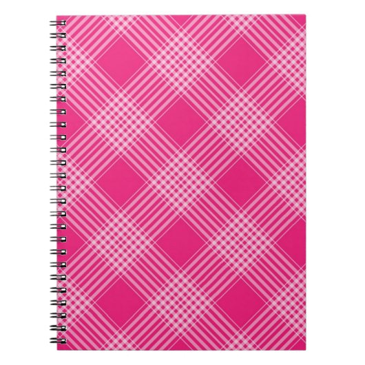 Helder Roze Geruit Notitieboek (Voorkant)