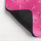 Helder Roze Glam Glitterende Diamanten Muismat (Hoek)