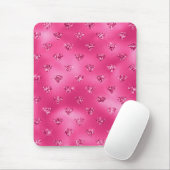 Helder Roze Glam Glitterende Diamanten Muismat (Met muis)