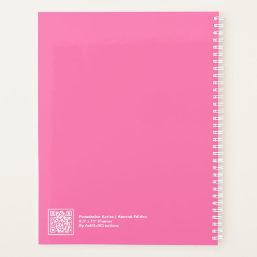Helder Roze Groot Jaar Groot Planner (Achterkant)