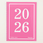 Helder Roze Groot Jaar Groot Planner (Voorkant)