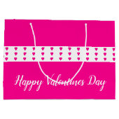 Helder roze hart geaccentueerd groot cadeauzakje (Achterkant)