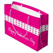 Helder roze hart geaccentueerd groot cadeauzakje (Achterkant Gekanteld)