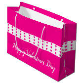 Helder roze hart geaccentueerd groot cadeauzakje (Voorkant Gekanteld)