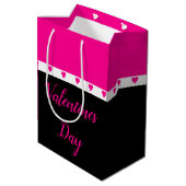 Helder roze hart geaccentueerd medium cadeauzakje (Achterkant Gekanteld)